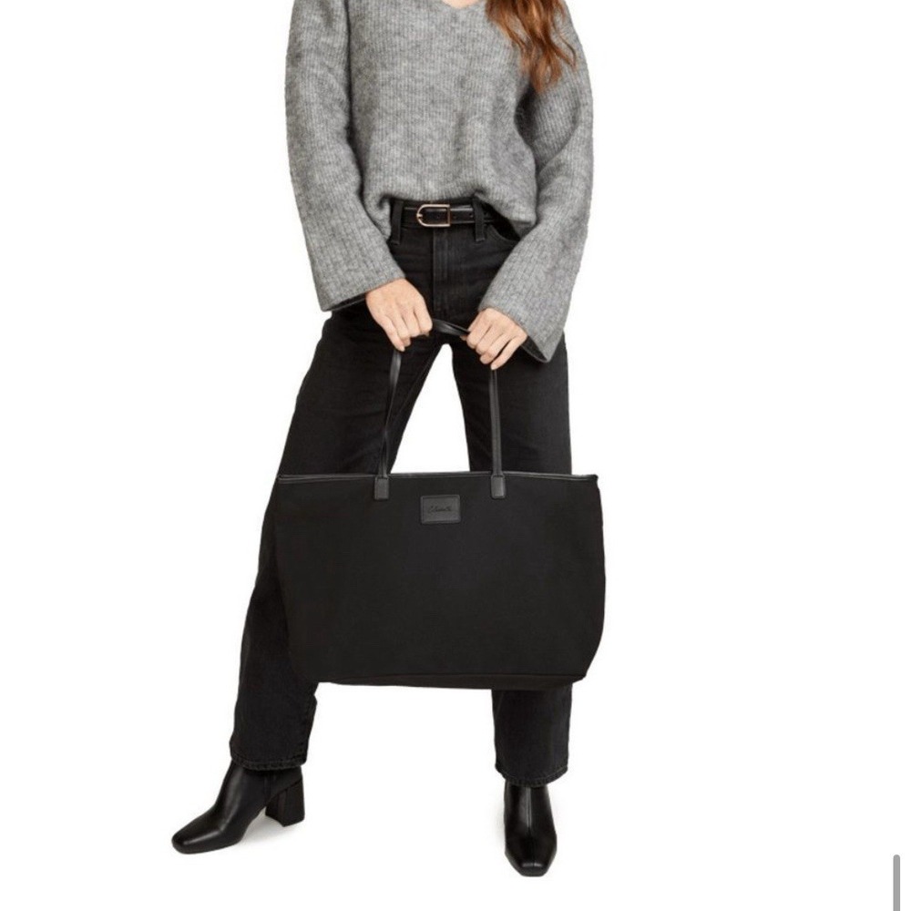 NEW Cleobella Large Black Canvas Tote 22"x12" - Picture 7 of 7